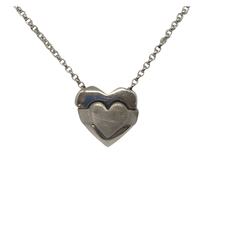 Sterling Silver Heart in a Heart Pendant