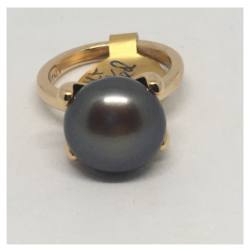 Rose Coloured Ring with Bronze Pearl