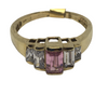 Gold Ring with Pink &amp; Clear Stones
