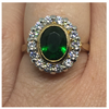 Large Emerald Cluster Ring