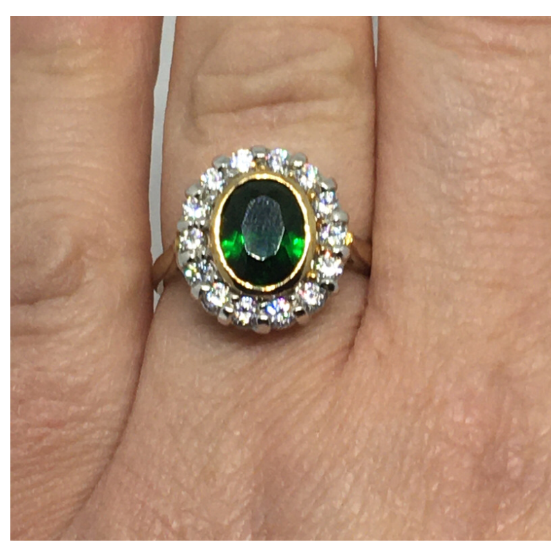 Large Emerald Cluster Ring