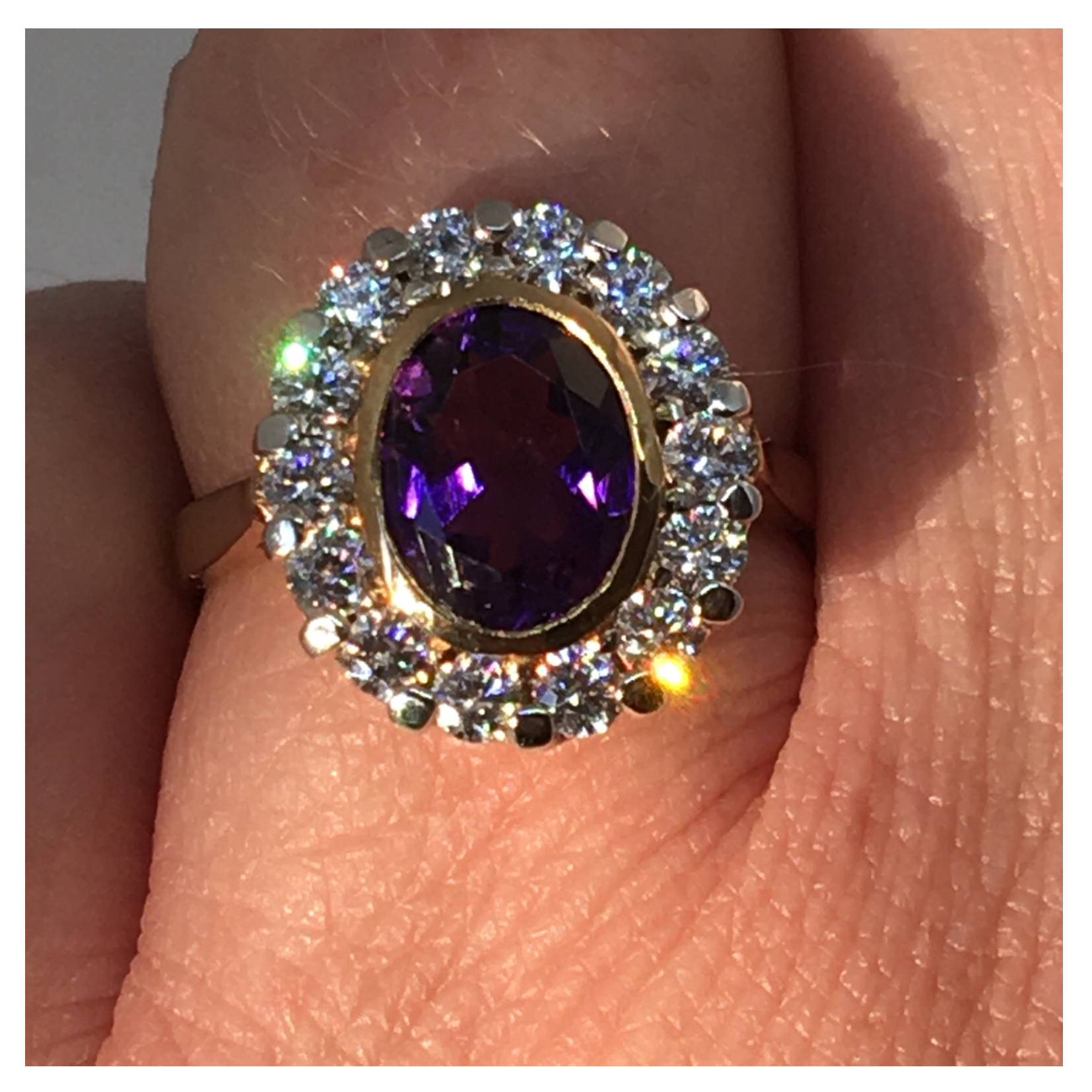 Large Amethyst Cluster Ring