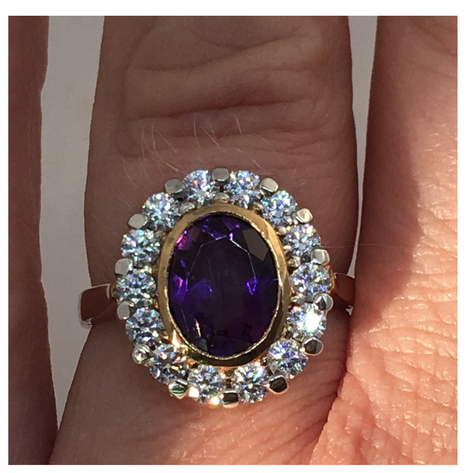 Large Amethyst Cluster Ring
