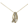 Yellow Gold &amp; White Gold Pendant with Diamond and Cultured Pearl