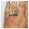 Fresh Water Cultured Pearl ring three rows