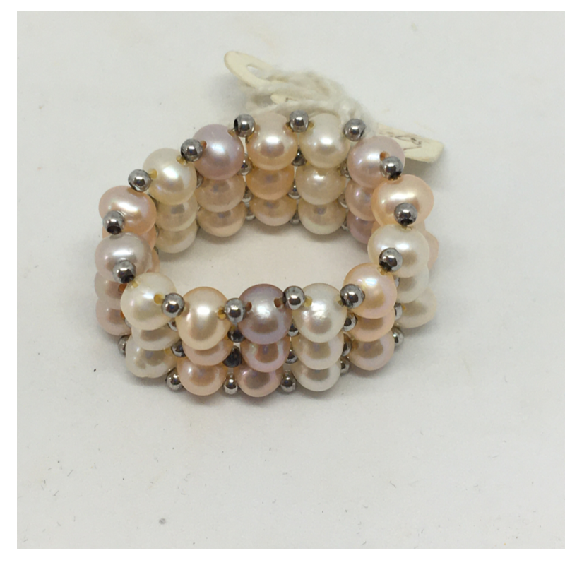 Fresh Water Cultured Pearl ring three rows