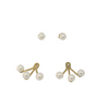 Two in One Gold Coloured Pearl Earrings