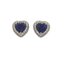 White Gold Sapphire Heart Shaped Earrings