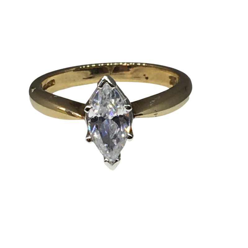 9ct Gold Marquise shaped Engagement/Dress Ring