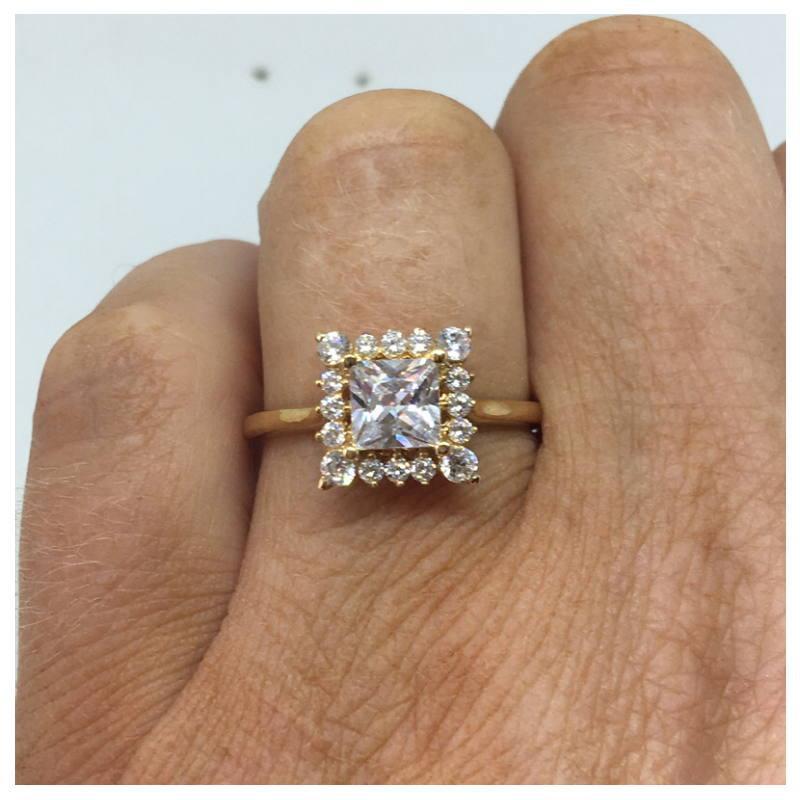 9kt Gold Princess style Engagement/Dress Ring