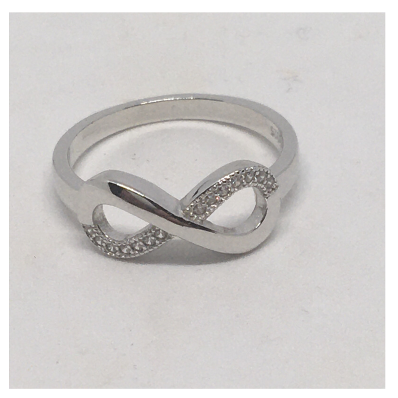 Sterling Silver Stone Set Infinity Ring