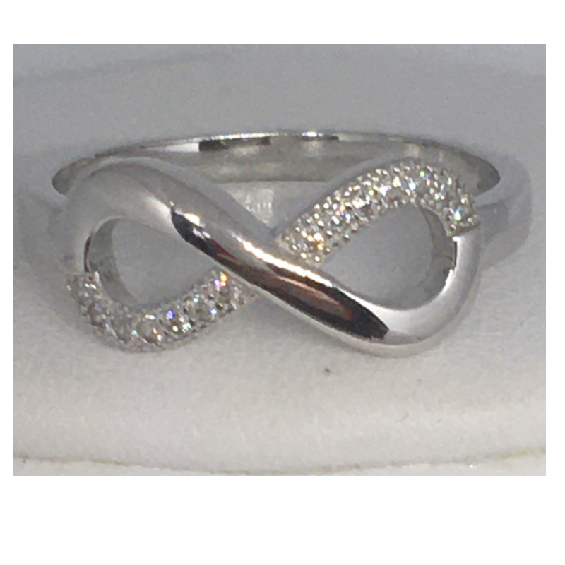 Sterling Silver Stone Set Infinity Ring