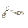Sterling Silver drop earrings with some gold and clear stone design