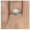 Sterling silver ring with pearl detail