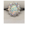 Sterling Silver Opal Cluster Ring