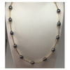 Fresh Water Cultured Pewter coloured Pearls on a gold chain
