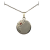 Silver Disc Pendant with Stone