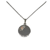 Silver Disc Pendant with Stone