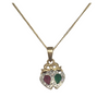 9ct Gold pendant with Ruby, Emerald and Diamonds