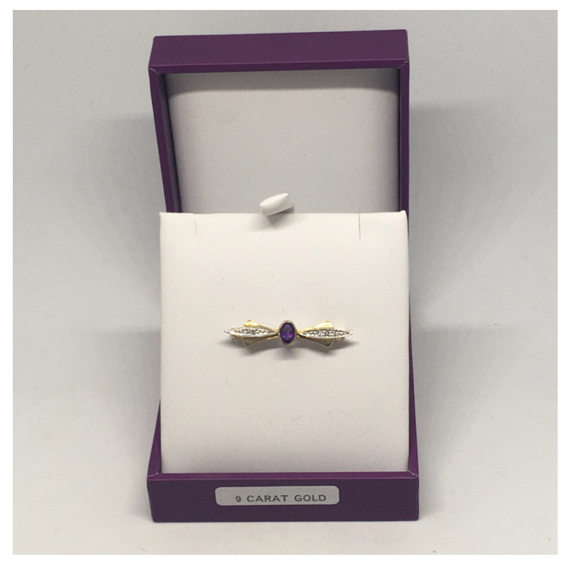 9ct Gold Brooch with Amethyst Stone