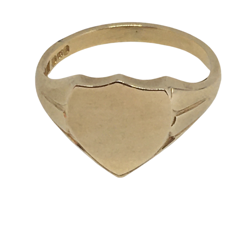 9ct Gold Shield Shape Men&#39;s Signet Ring