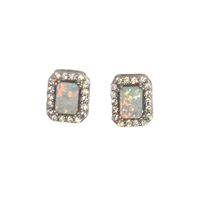 Square Stone set Opal Pendant