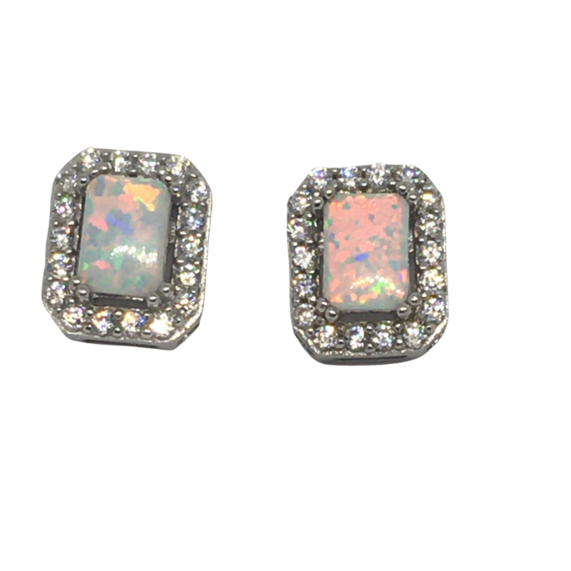 Square Stone Set Opal Earrings from Yo Jewels