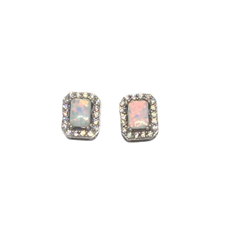 Square Stone Set Opal Earrings from Yo Jewels