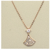 Rose Gold Stone Set Fan Shaped Pendant