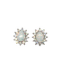 Sterling Silver Opal Cluster Earrings