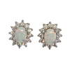 Sterling Silver Opal Cluster Earrings
