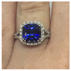 9ct White Gold Ring with Sapphire Stone