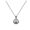 Sterling Silver Claddagh Pendant with December Birthstone