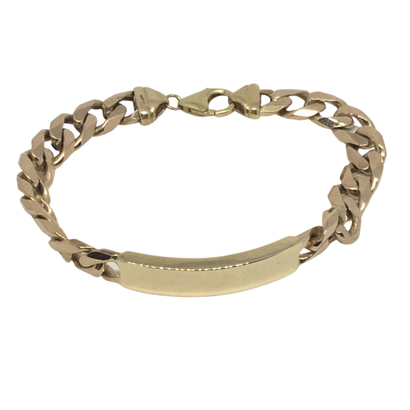 9ct Gold Men s Identity Bracelet