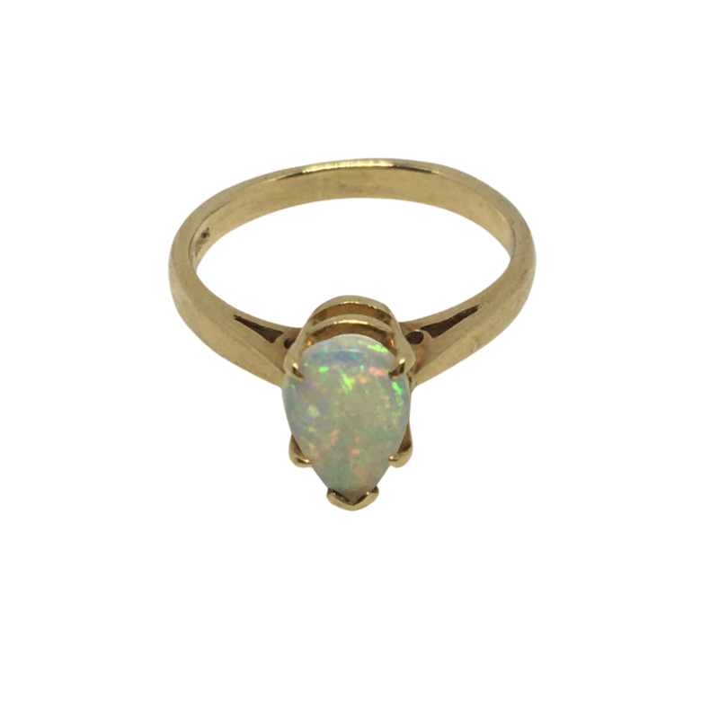 9ct Gold Pear Shaped Opal Ring