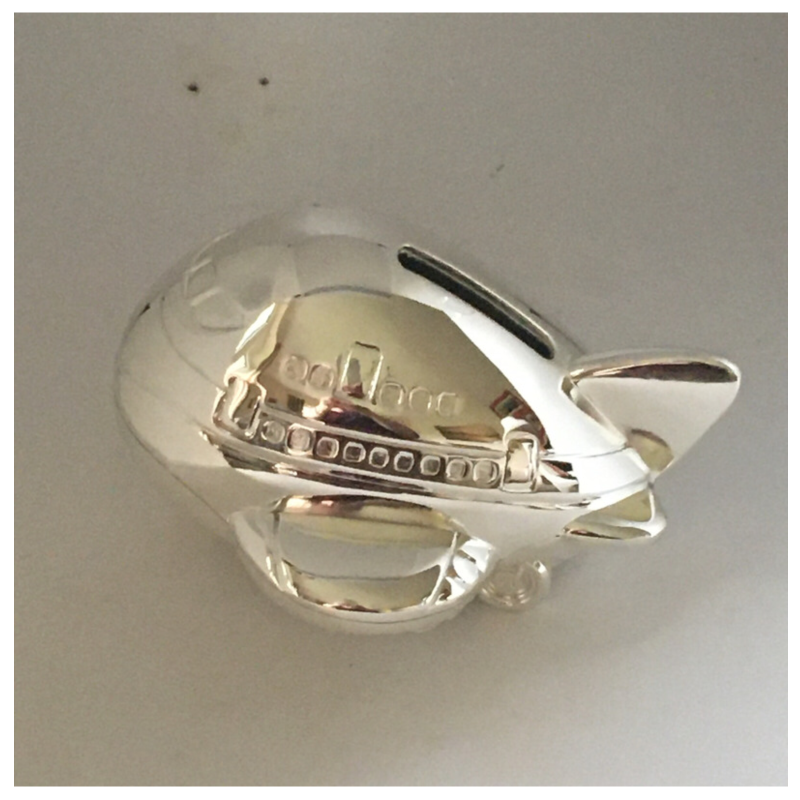 Small Silver Aeroplane Moneybox