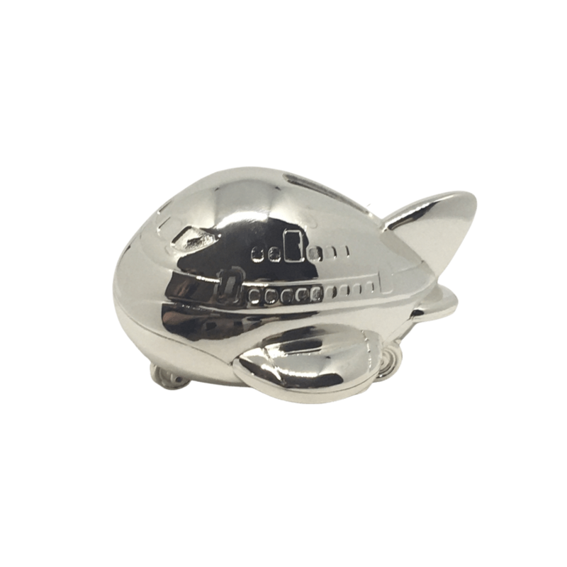 Small Silver Aeroplane Moneybox