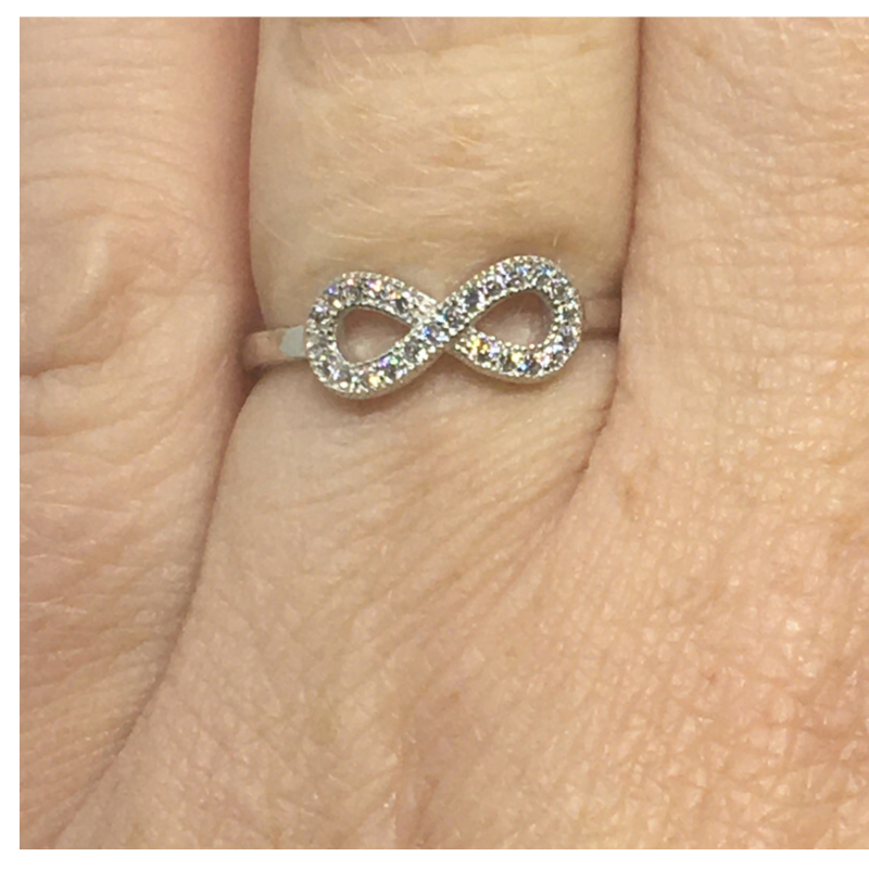 Sterling Silver Small Stone Set Infinity Ring