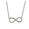 Sterling Silver Stone Set Infinity Pendant