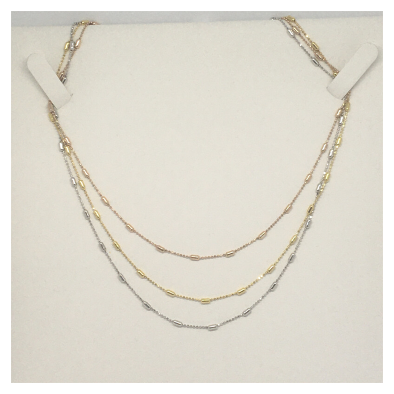 Stunning Three Row Necklace    Yo - Jewels