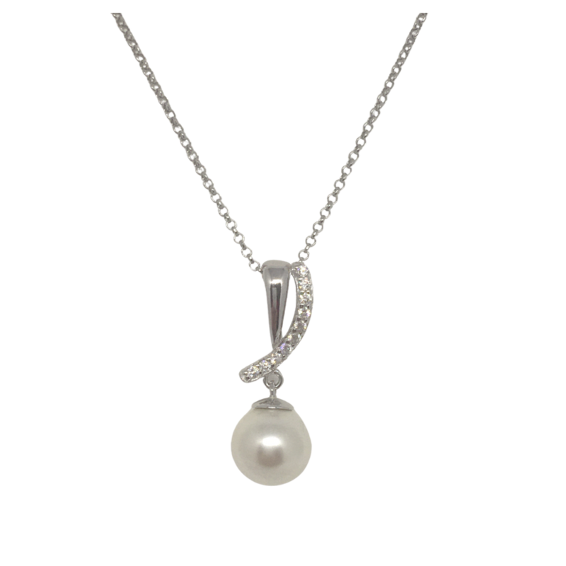 Sterling Silver Pendant with Pearl     Yo - Jewels