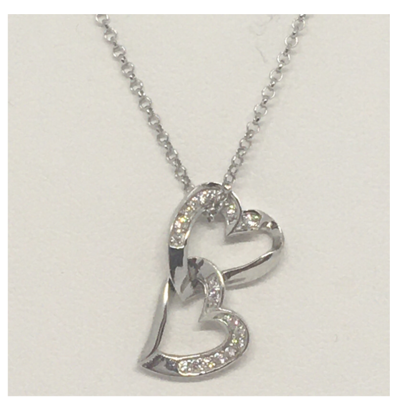 Sterling Silver Intertwined Heart Pendant