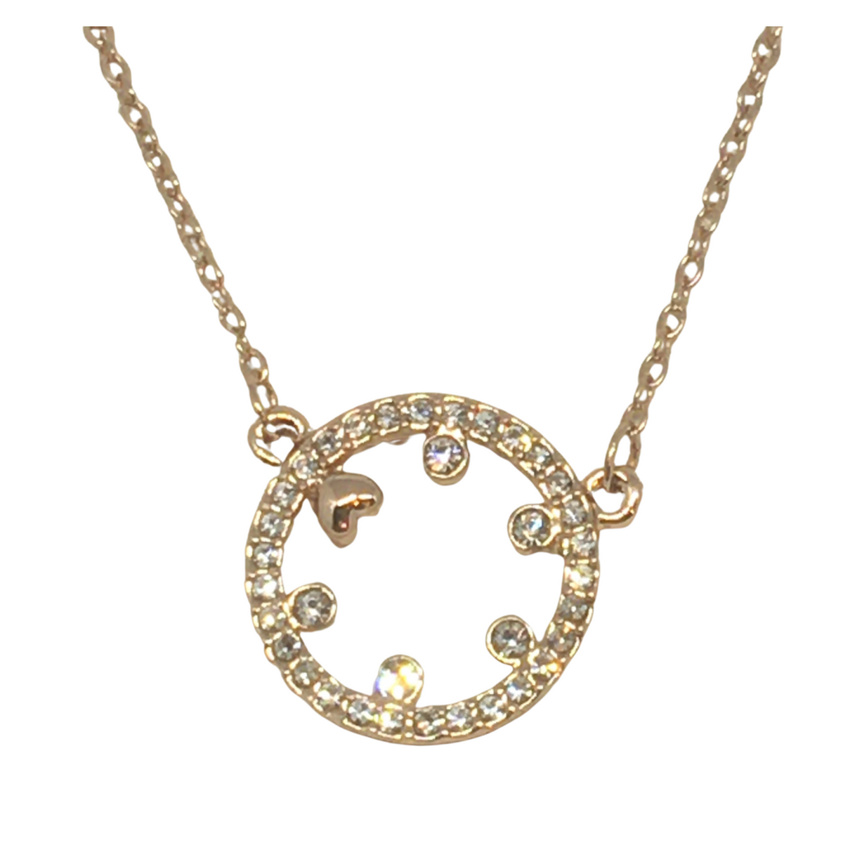 Rose Gold Stone Set Circle Pendant