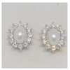 Sterling Silver Pearl Cluster Earrings