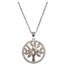 Sterling Silver Chain with Rose Gold Tree of Life Pendant