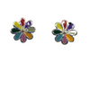 Sterling Silver Colourful Flower Earrings
