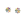 Sterling Silver Colourful Flower Earrings