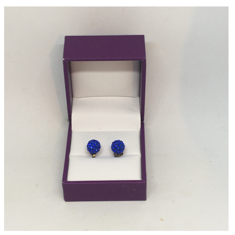 Sterling Silver Electric Blue Ball Earrings