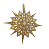 9kt Gold Antique Diamond and Seed Pearl Brooch/Pendant