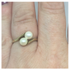 9kt Gold Ring with Cross over Pearls